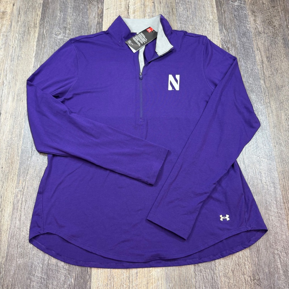 Under Armour Northwestern Wildcats NU Womens 2XL Purple Quarter Zip Pullover NWT